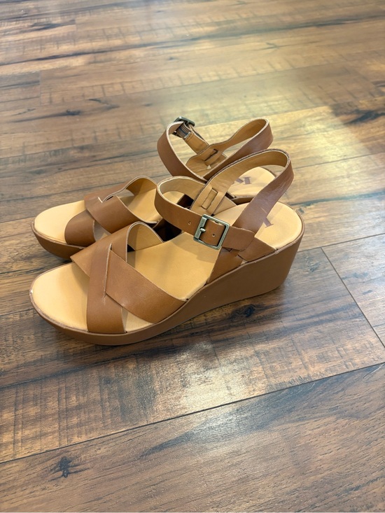 Kork-Ease Shoes - Korks by Kork-Ease Brown Wedge Platform Ankle Strap Sandals Women's 8